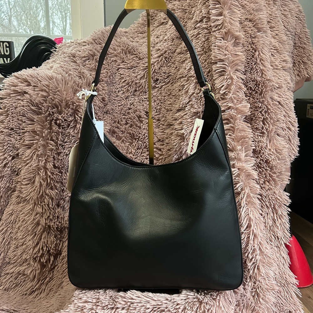 Black Genuine Calf Hair and Leather Purse